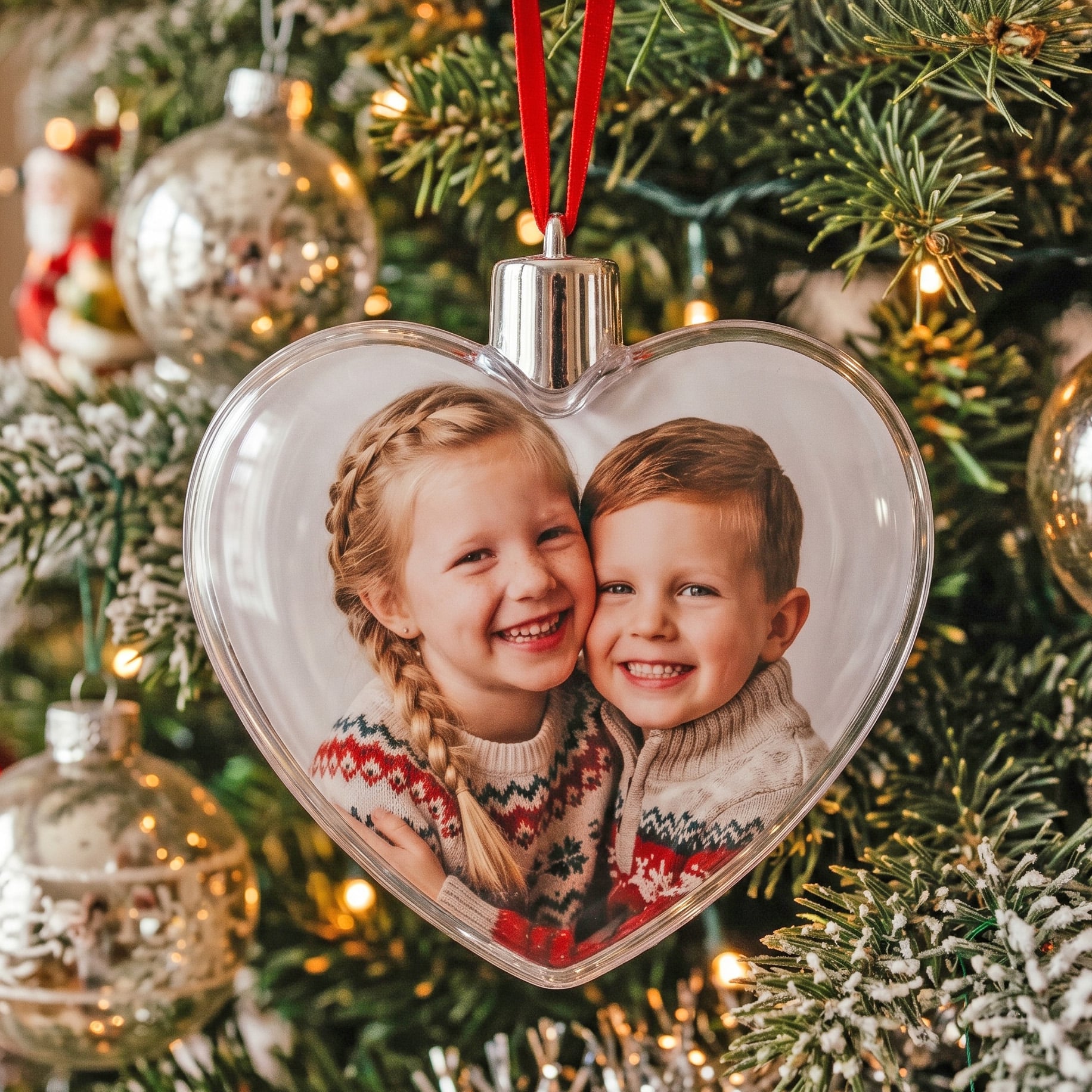 Christmas Heart Decoration - Clear