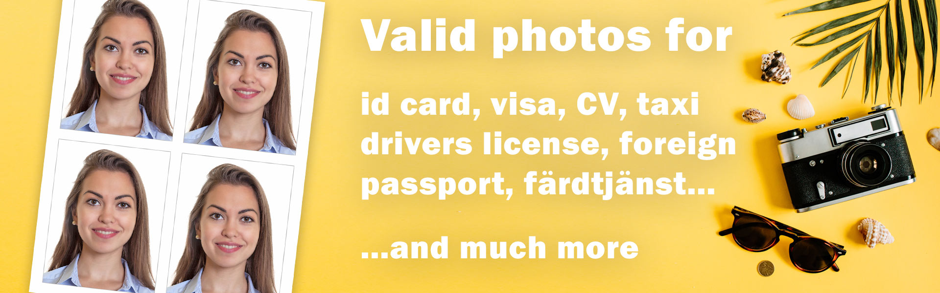 English version of page - passport photo photof or id card, visa etc